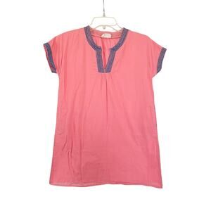 Maan Belgium Girls Coral Cabana Cotton Short Sleeve Dress size 12